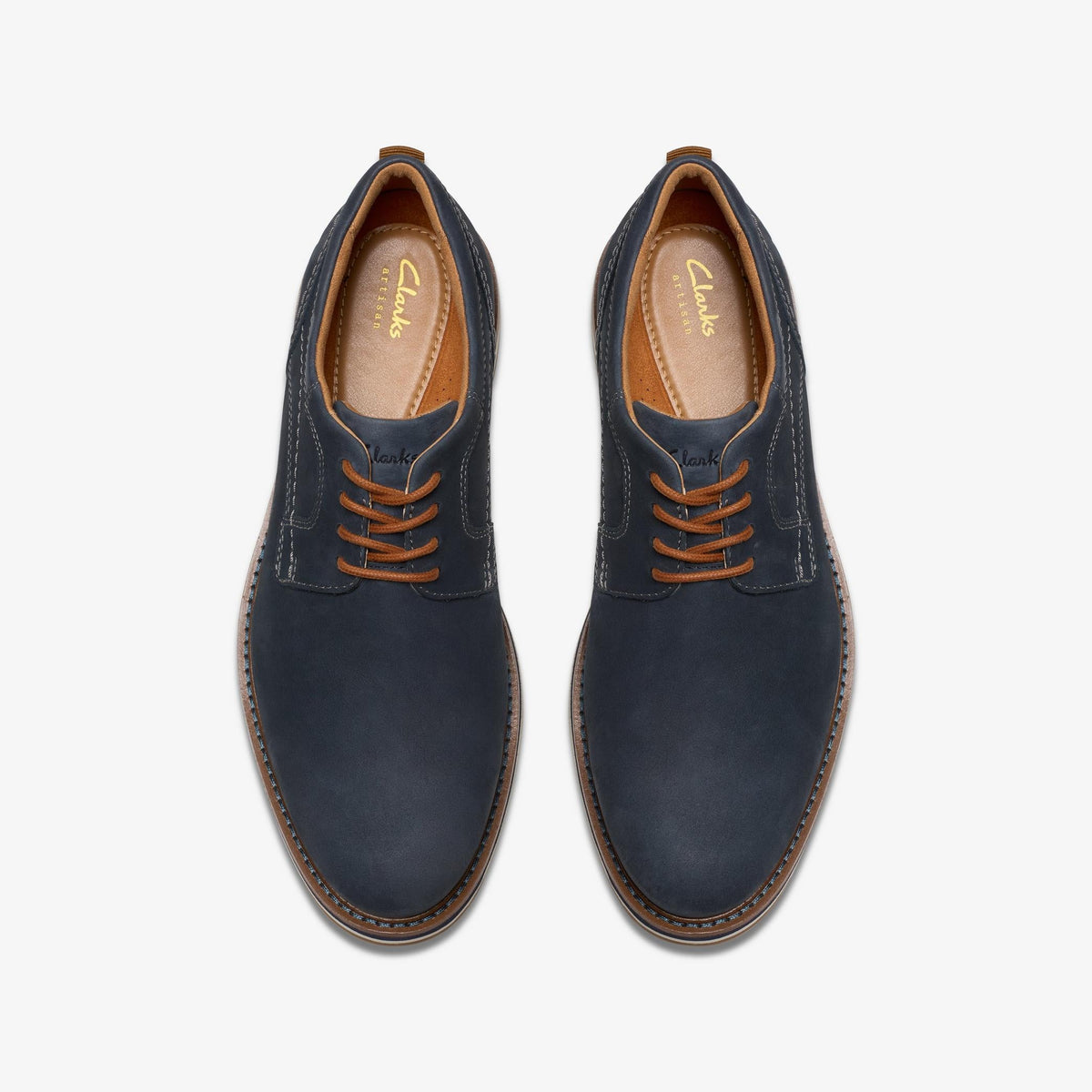 Mens Clarks Monahan Plain - Navy Nubuck