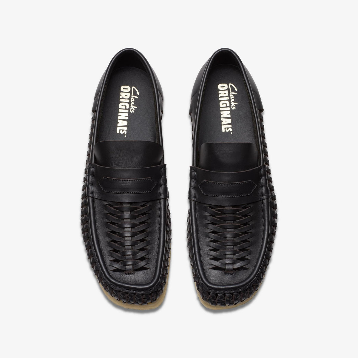 Mens Clarks Wb Penny Weave - Black Leather