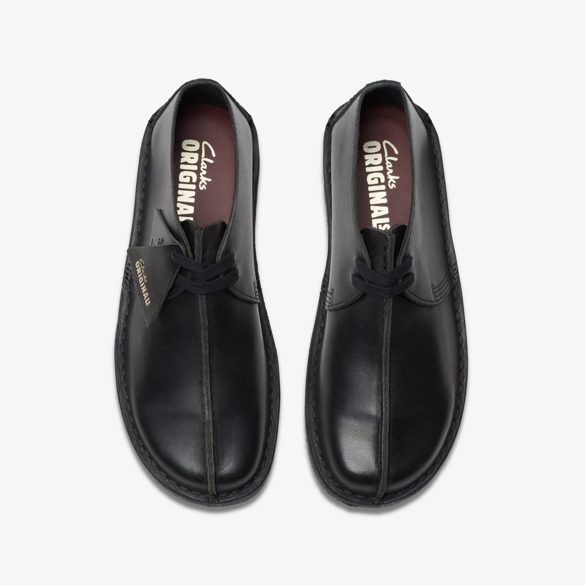 Clarks Womens Desert Trek - Black Smooth Leather