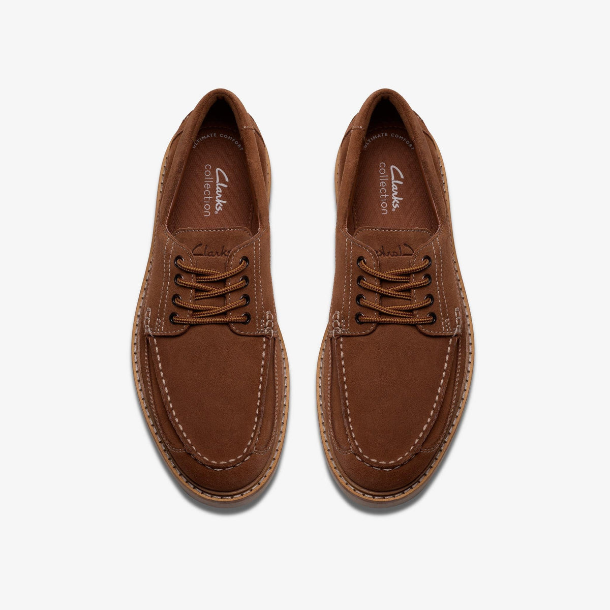 Mens Clarks Weltridge Moc - Cola Suede