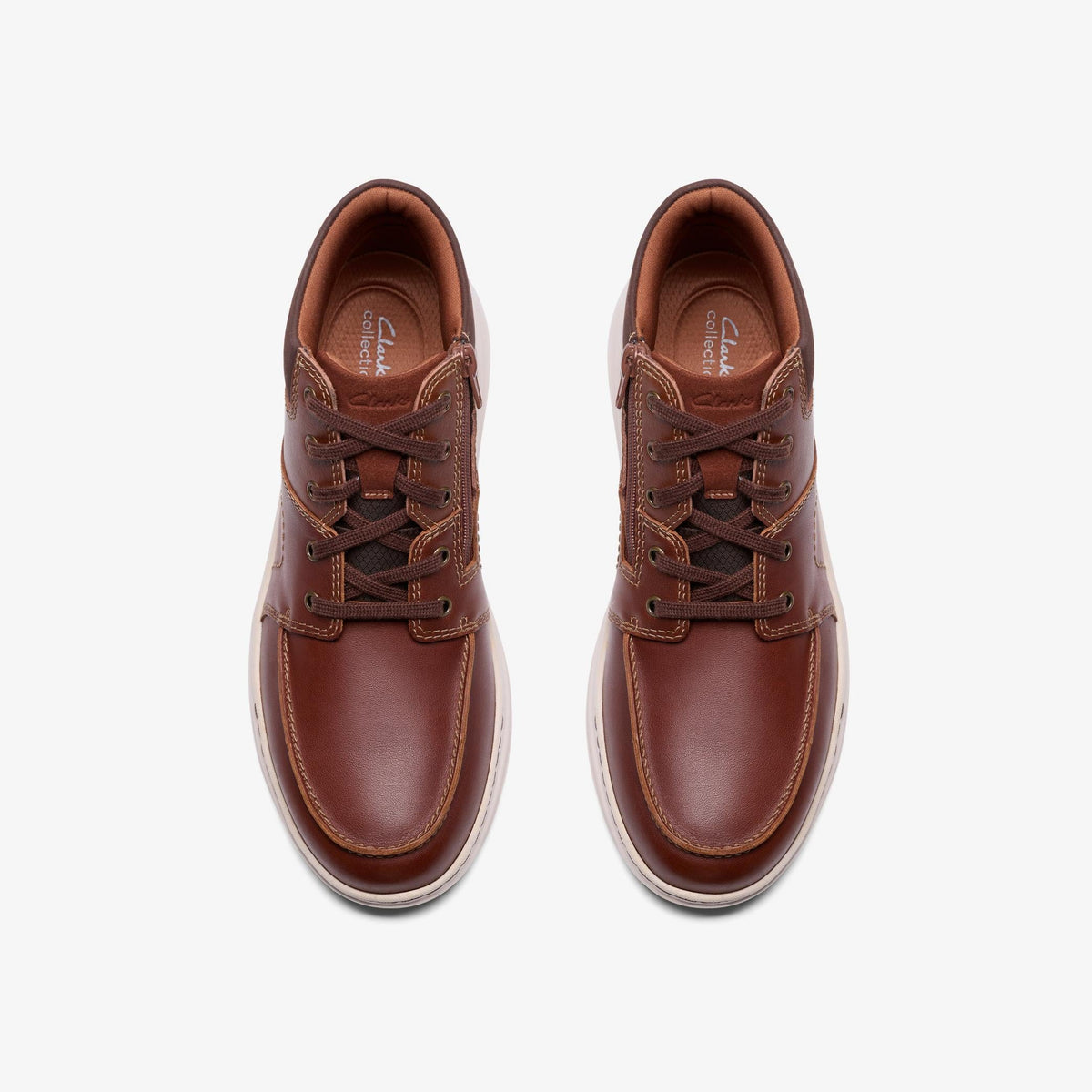 Mens Clarks Craft Well Mid - Dark Tan Leather