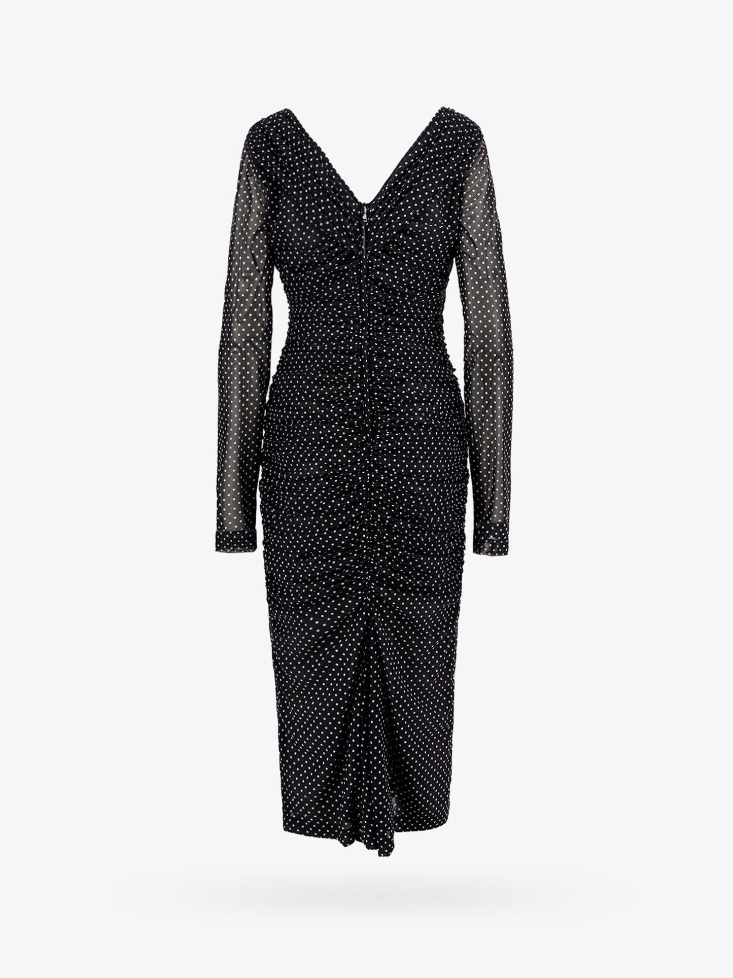 Dress Draped Polka-Dot Black