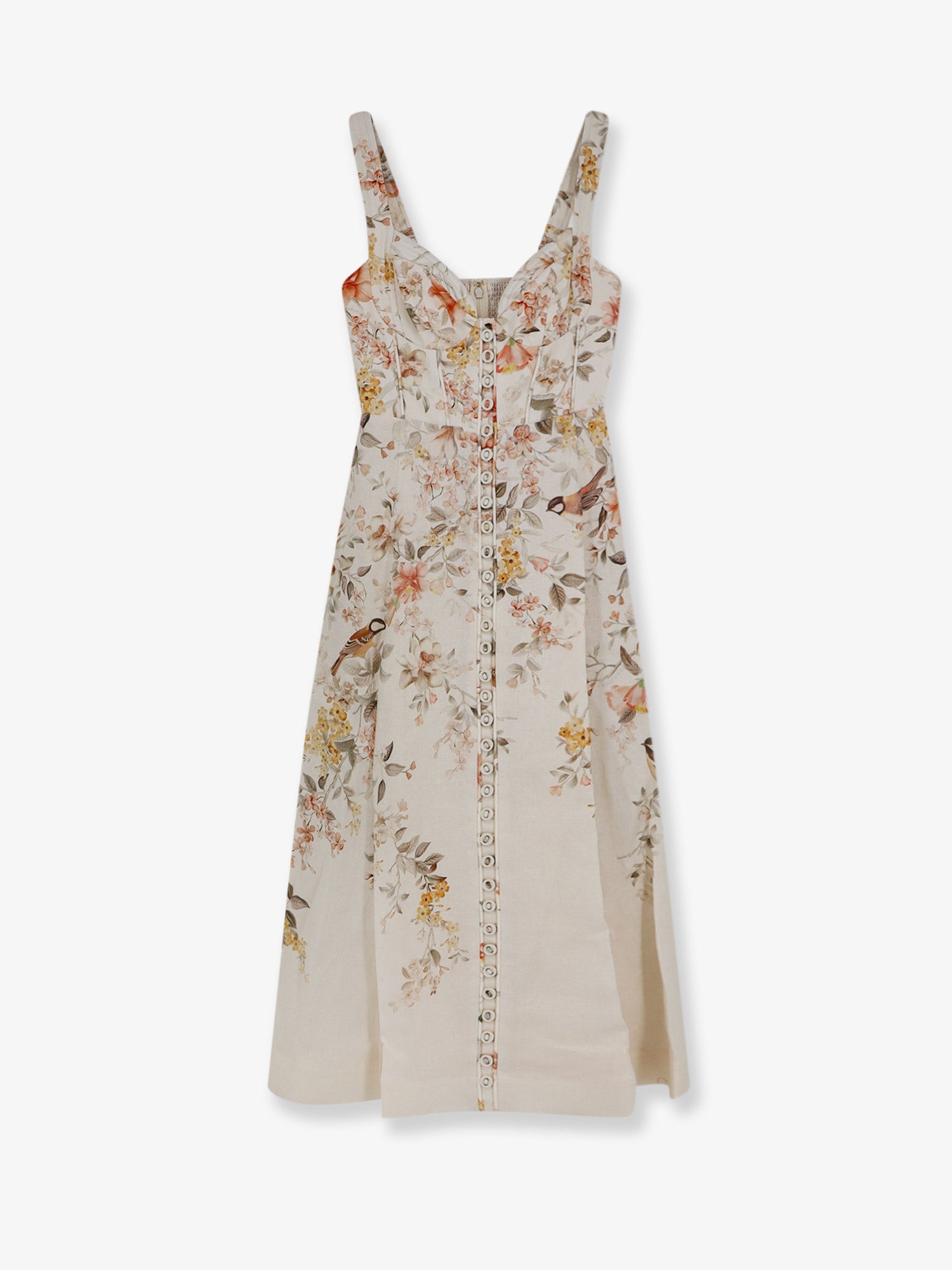 Zimmermann Luna Buttoned Picnic Dress in Cream