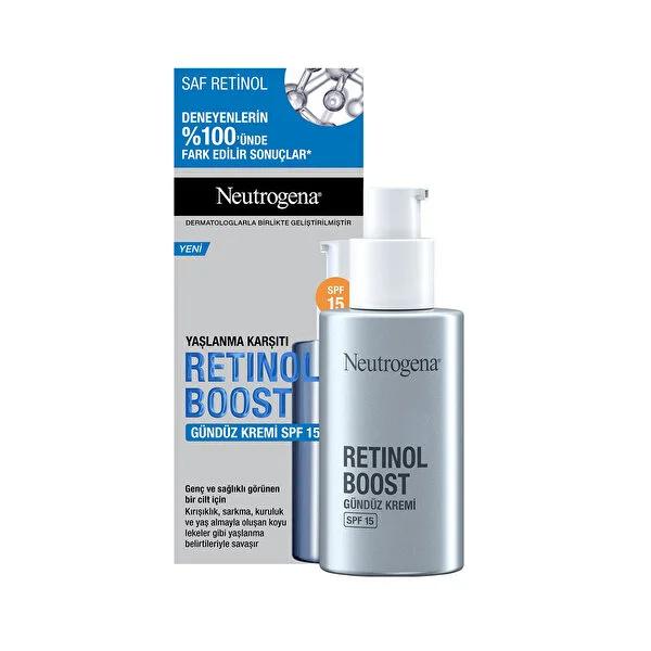 Neutrogena Retinol Boost Anti-Aging Day Cream SPF15: Wrinkle Reduction, Dark Spot Corrector & Sun Protection Skincare