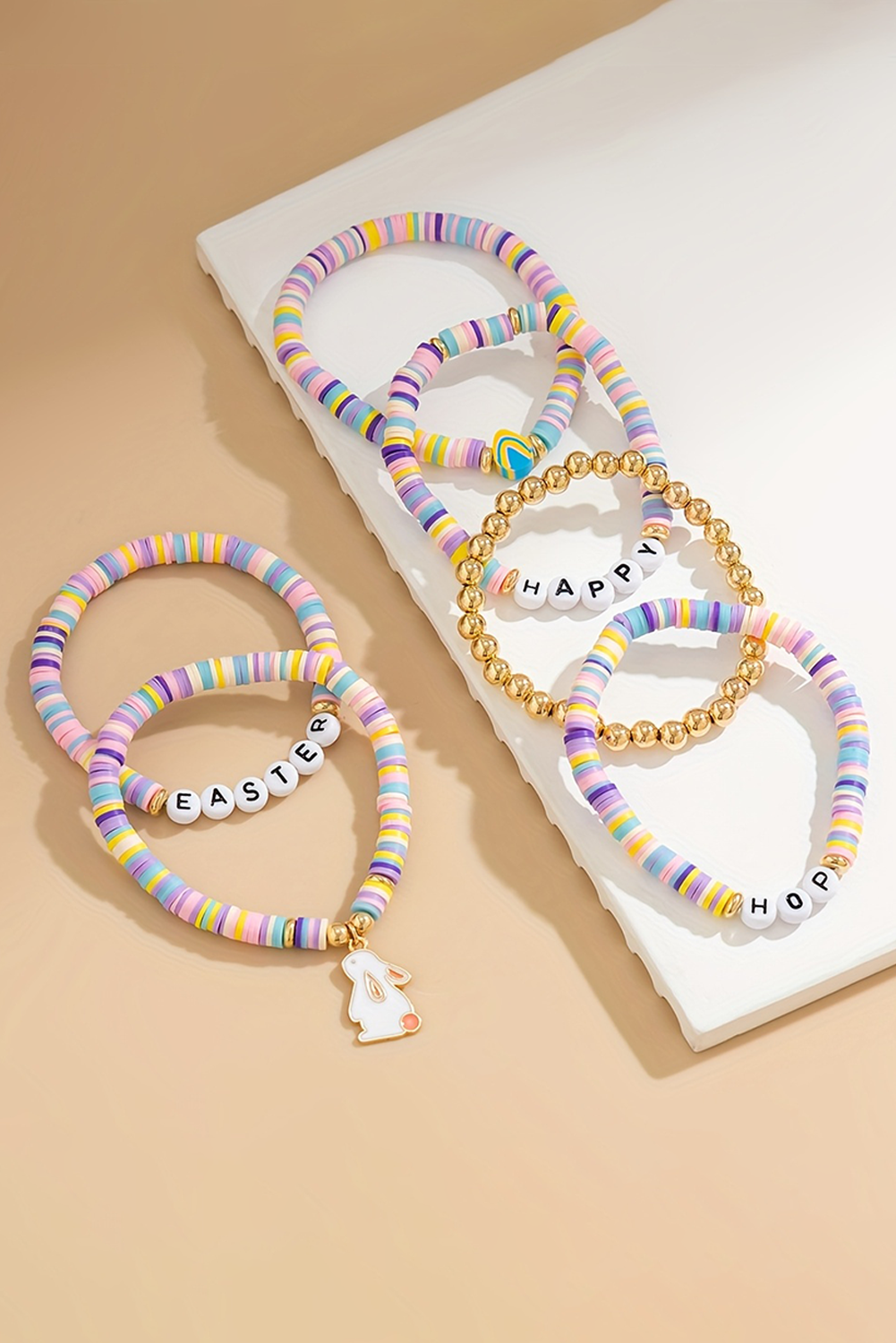 Threaded Pear Kylee Beaded Elastic Layer Bracelet
