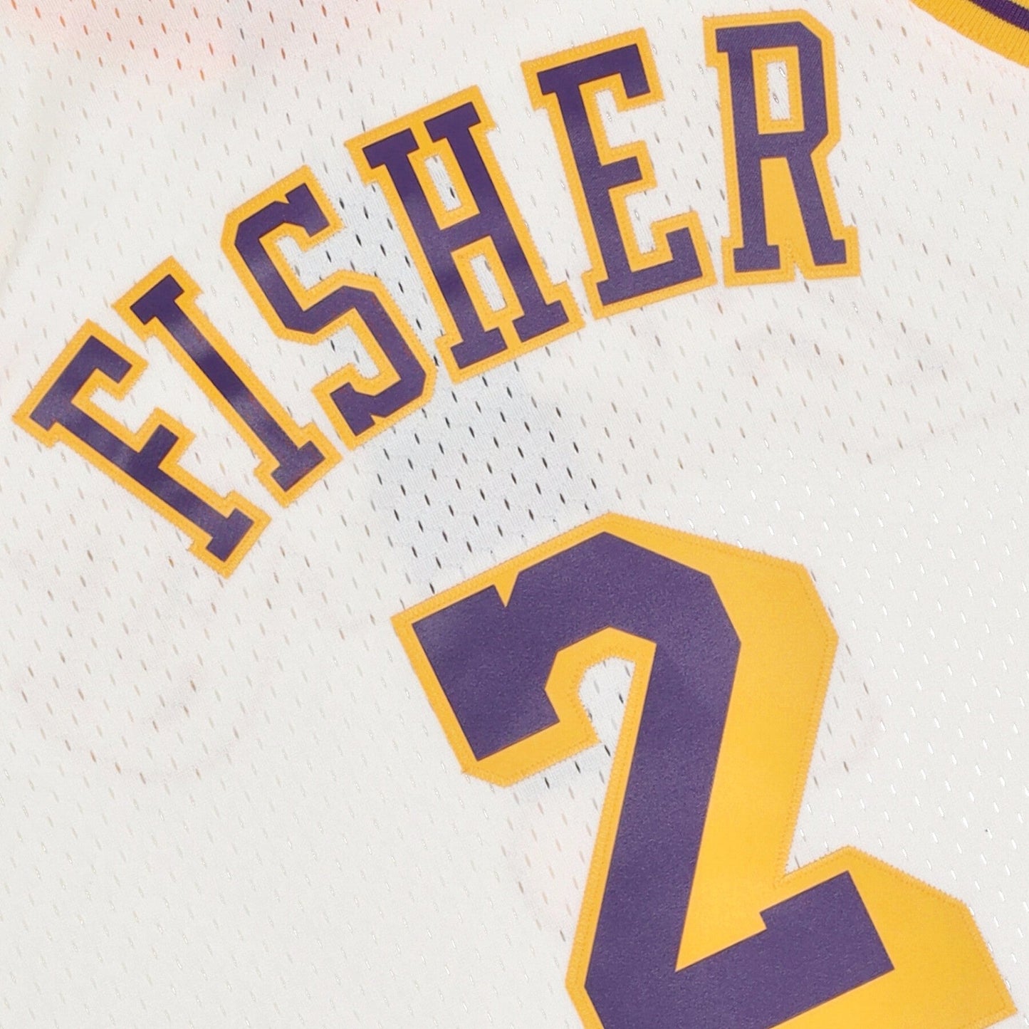 Men's Mitchell & Ness Cream Team Color Swingman Jersey Lakers 1996 Derek Fisher
