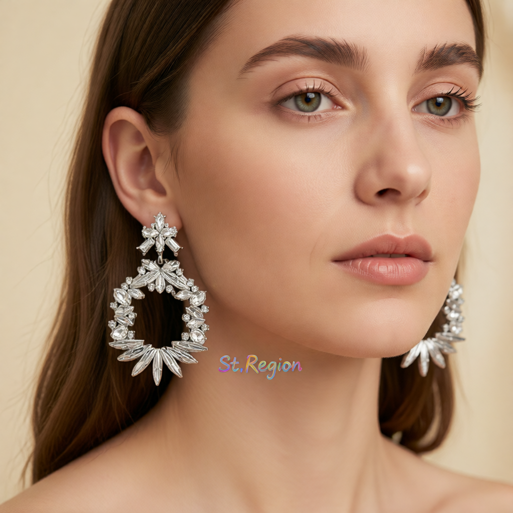 Crystal & Cubic Zirconia Wreath Drop Earrings