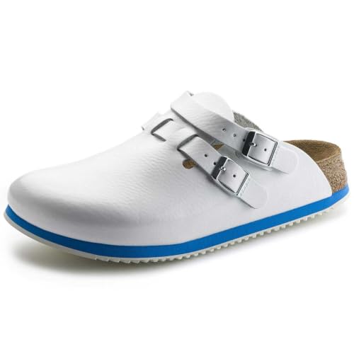 Birkenstock Unisex Kay PROF Natural Leather White