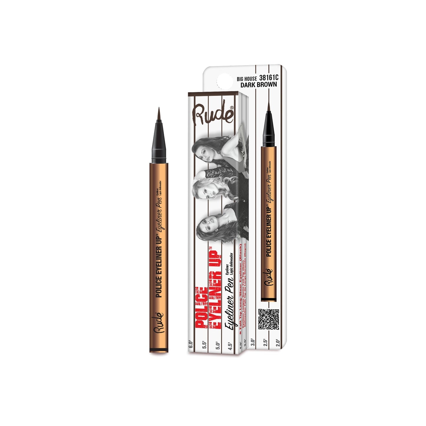 RUDE Police Eyeliner Up Eyeliner Pen - Big House (Dark Brown) CARDED by Avera Group