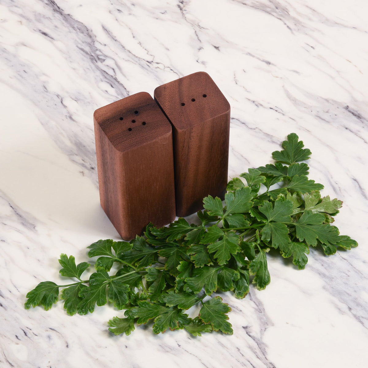Kalmar Home Salt & Pepper Shakers on an Acacia Wood Base