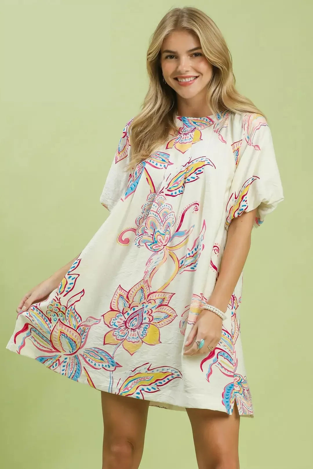 umgee casual dresses Umgee Boho Floral Print Mini Dress with Pockets – Zulily