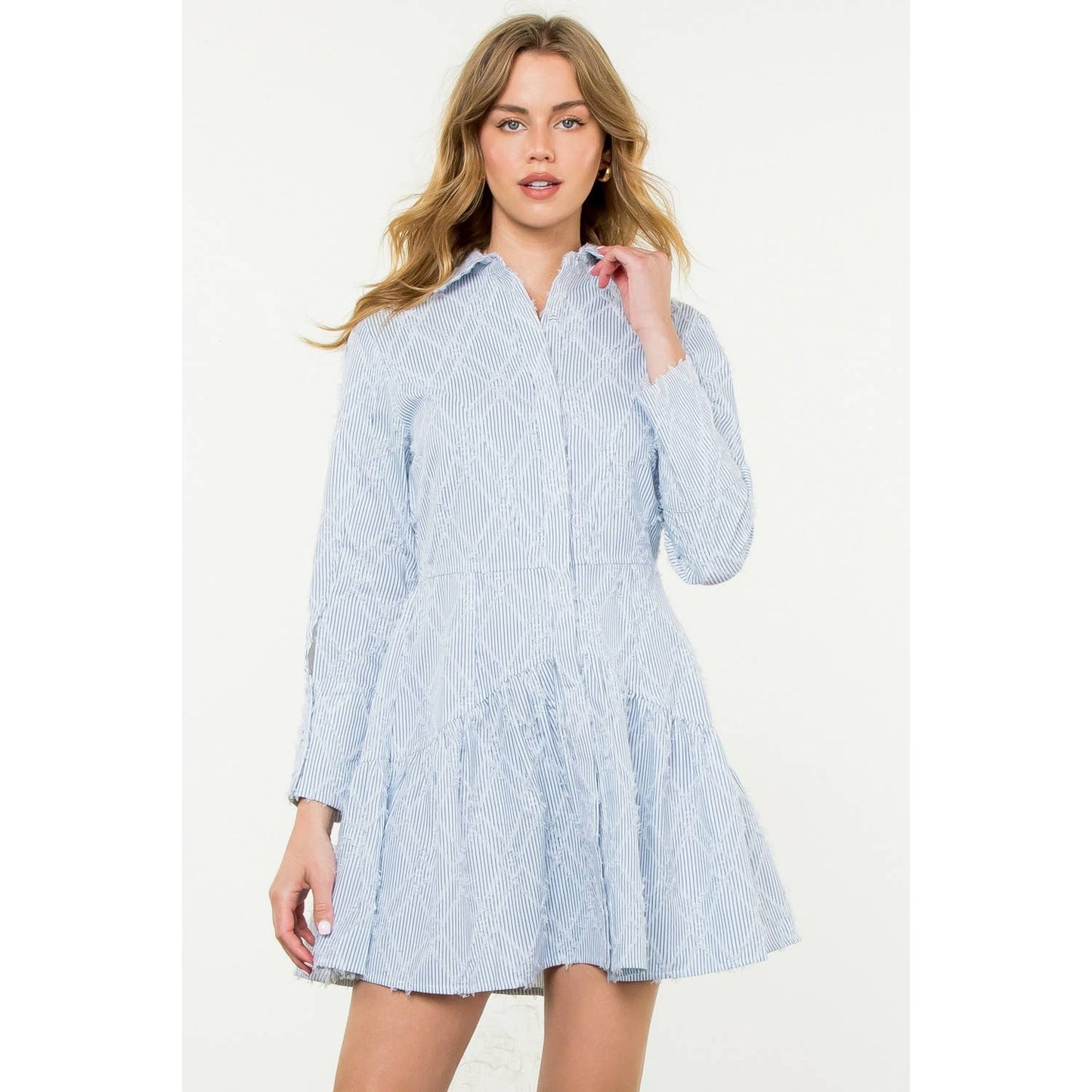 Berkley - Striped Fringe Detail Dress