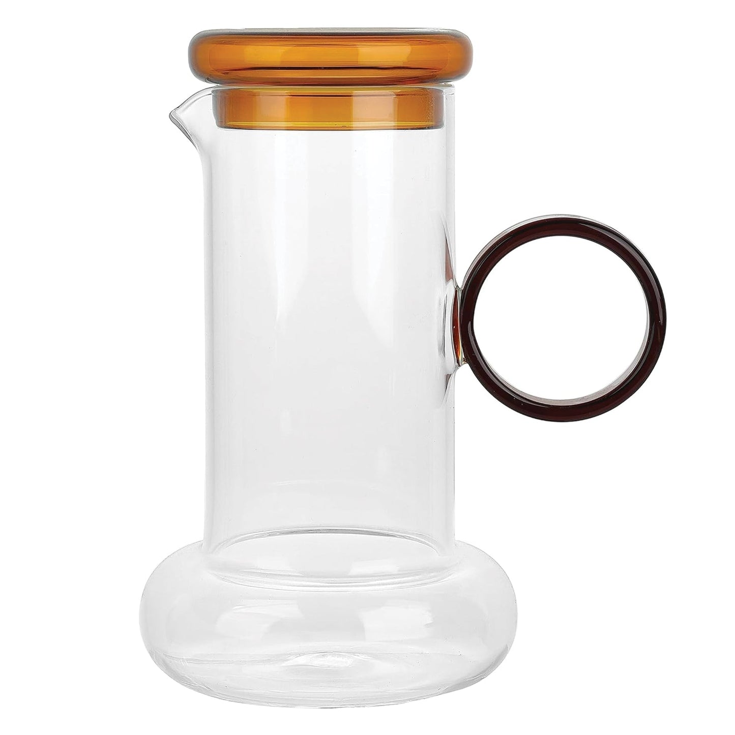 Jay Companies Amber Borosilicate Ring Pitcher Drinking Set Large