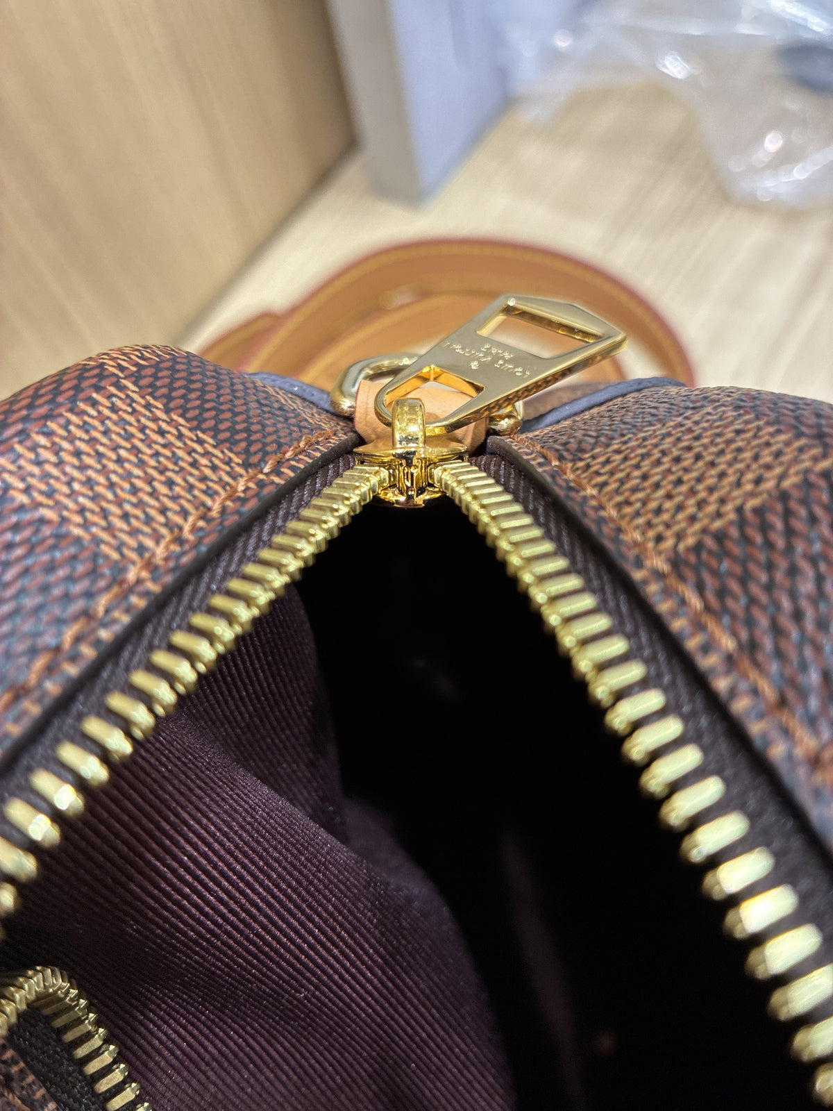 Valisette Souple Handbag Damier with Leather BB