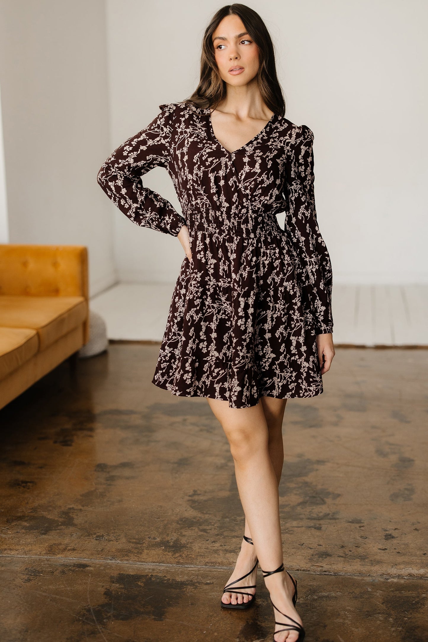Threaded Pear Serenity Waist Flared Mini Dress