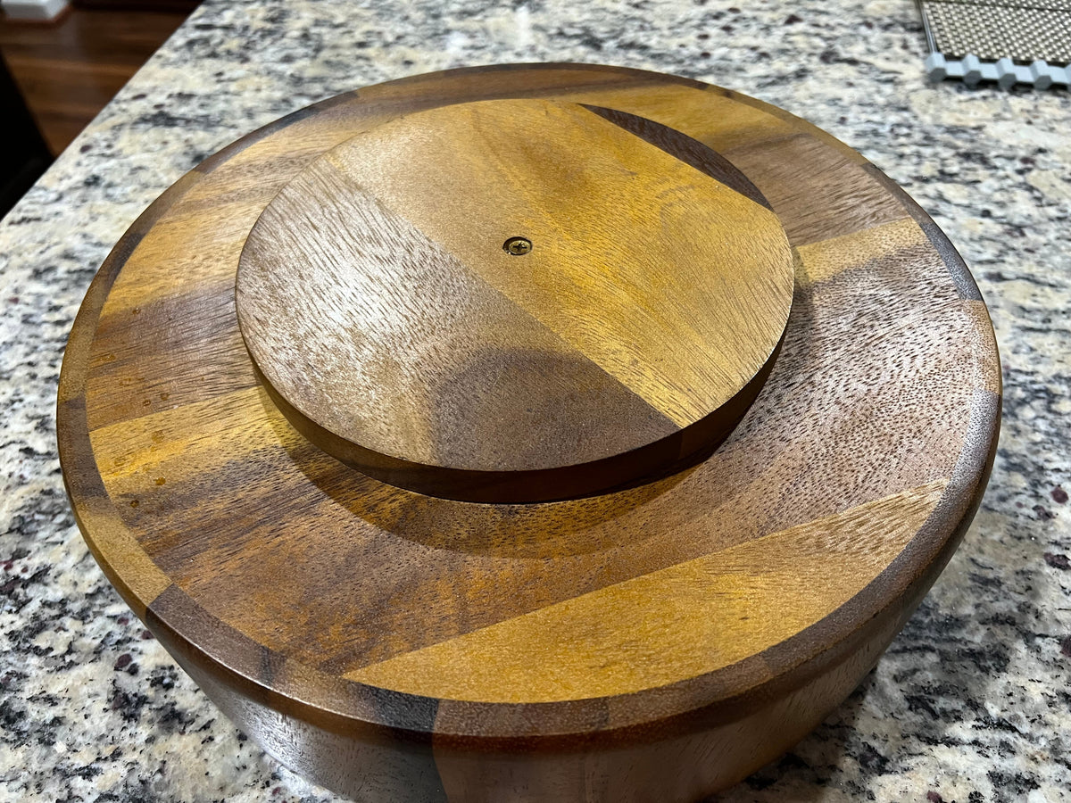 Kalmar Home Rotating Lazy Susan Divided Round Tray