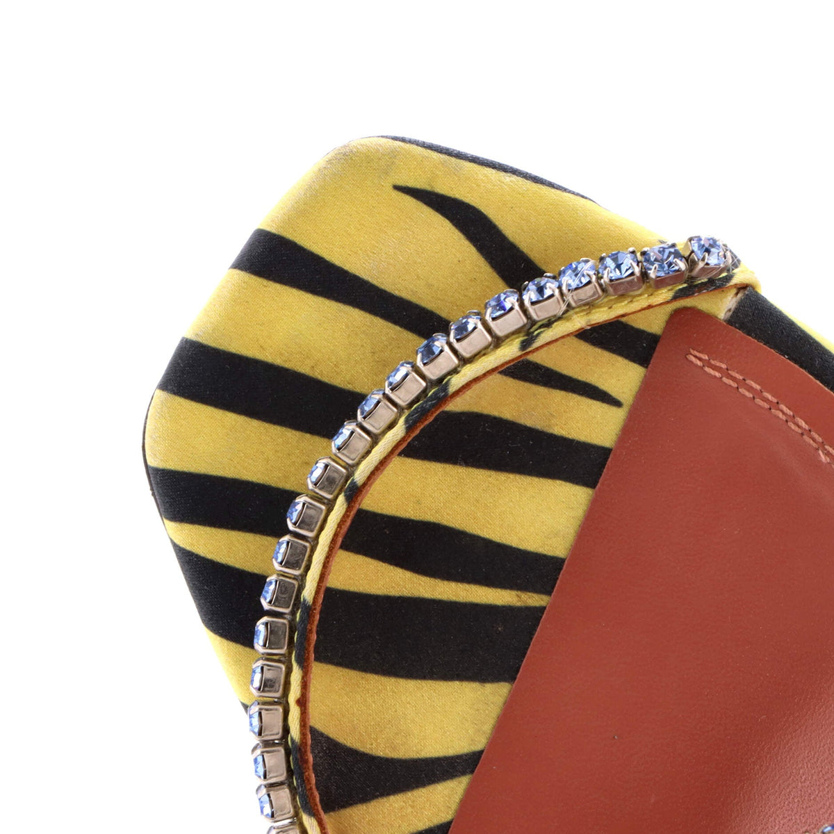 Women's Gilda Heeled Sandals Printed Satin with Crystals 95