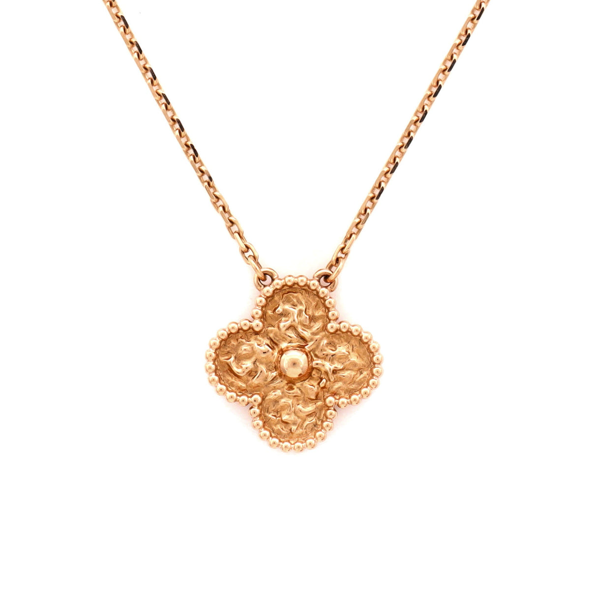 Vintage Alhambra Pendant Necklace 18K Rose Gold