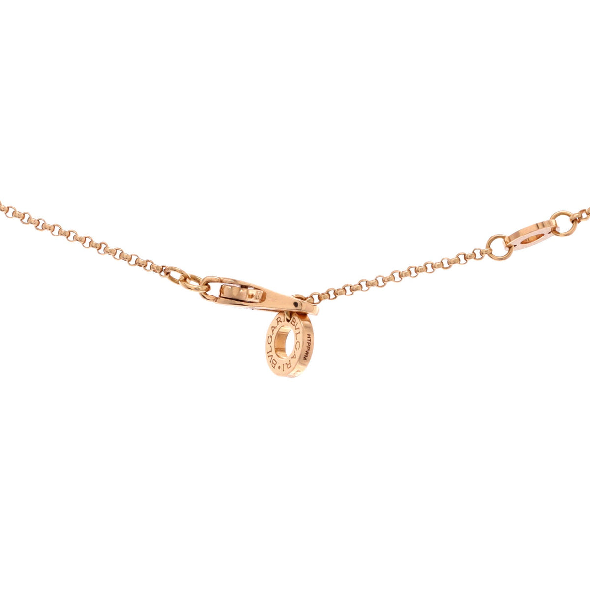B.Zero1 Pendant Necklace 18K Rose Gold with Pave Diamonds Mini