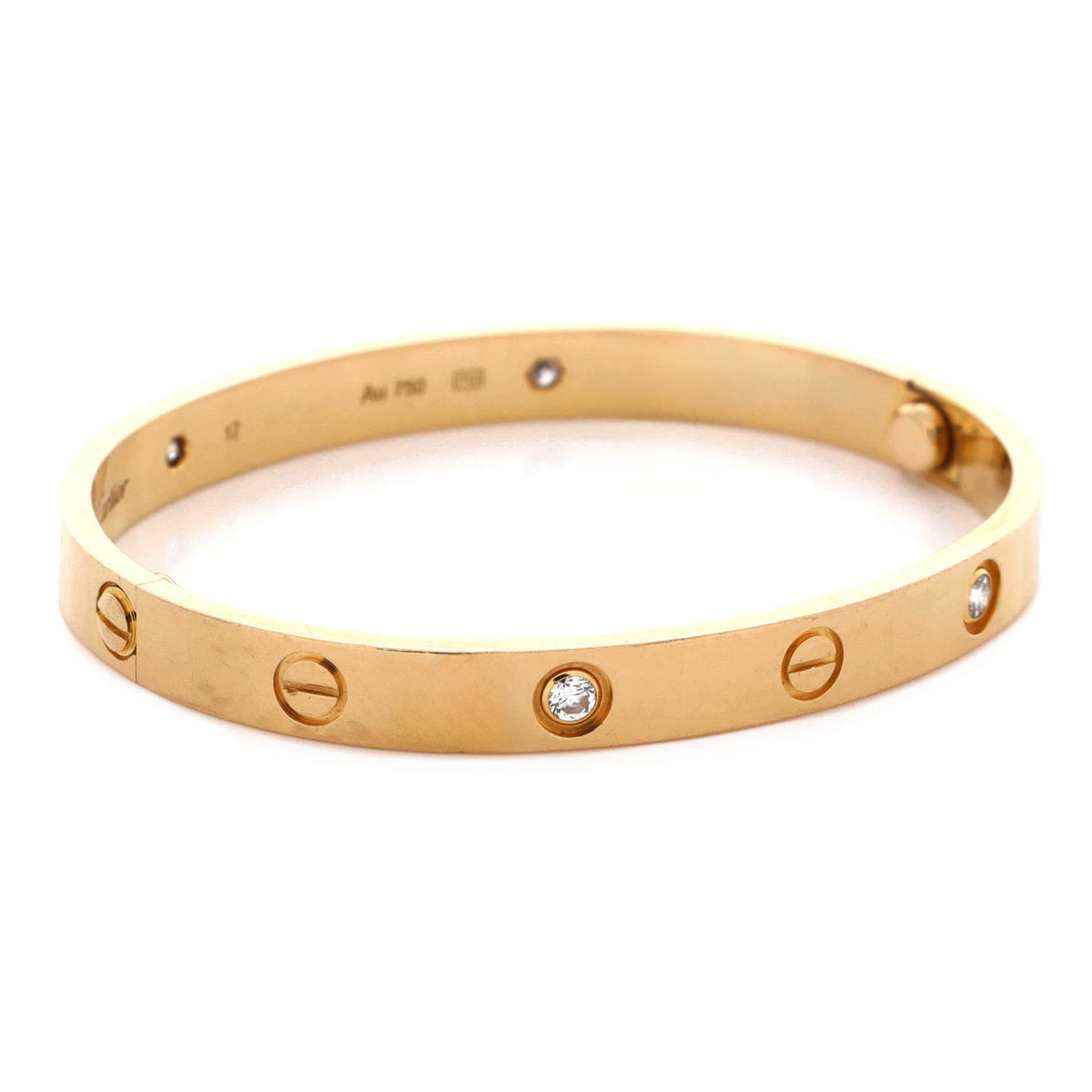Love 4 Diamond Bracelet 18K Yellow Gold with Diamonds 17
