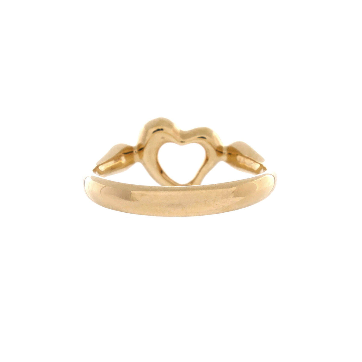 Elsa Peretti Open Heart Ring 18K Yellow Gold with Diamonds