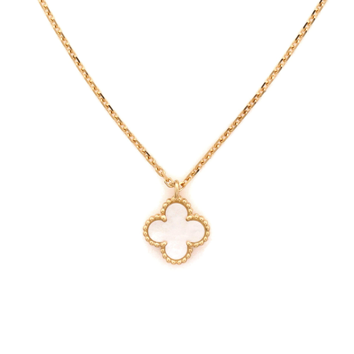 Sweet Alhambra Pendant Necklace 18K Yellow Gold and Mother of Pearl