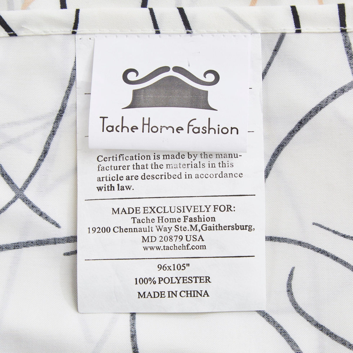 Tache Modern Abstract Leaf Line Art Foliage White Grey Black Gold Fitted Sheet / Flat Sheet (TJ3571)