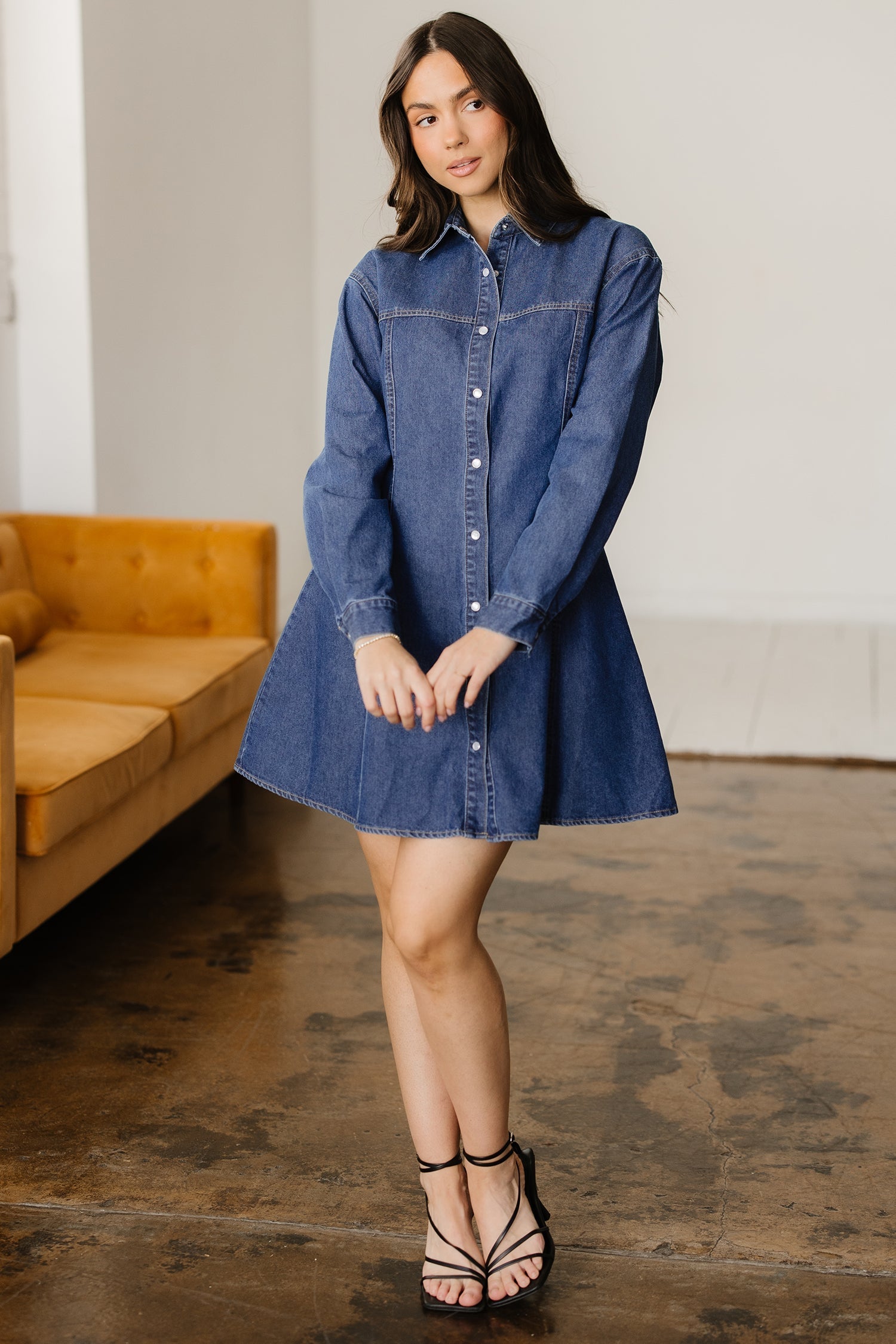 Zoe Flared Mini Dress, Ashleigh Blue / L