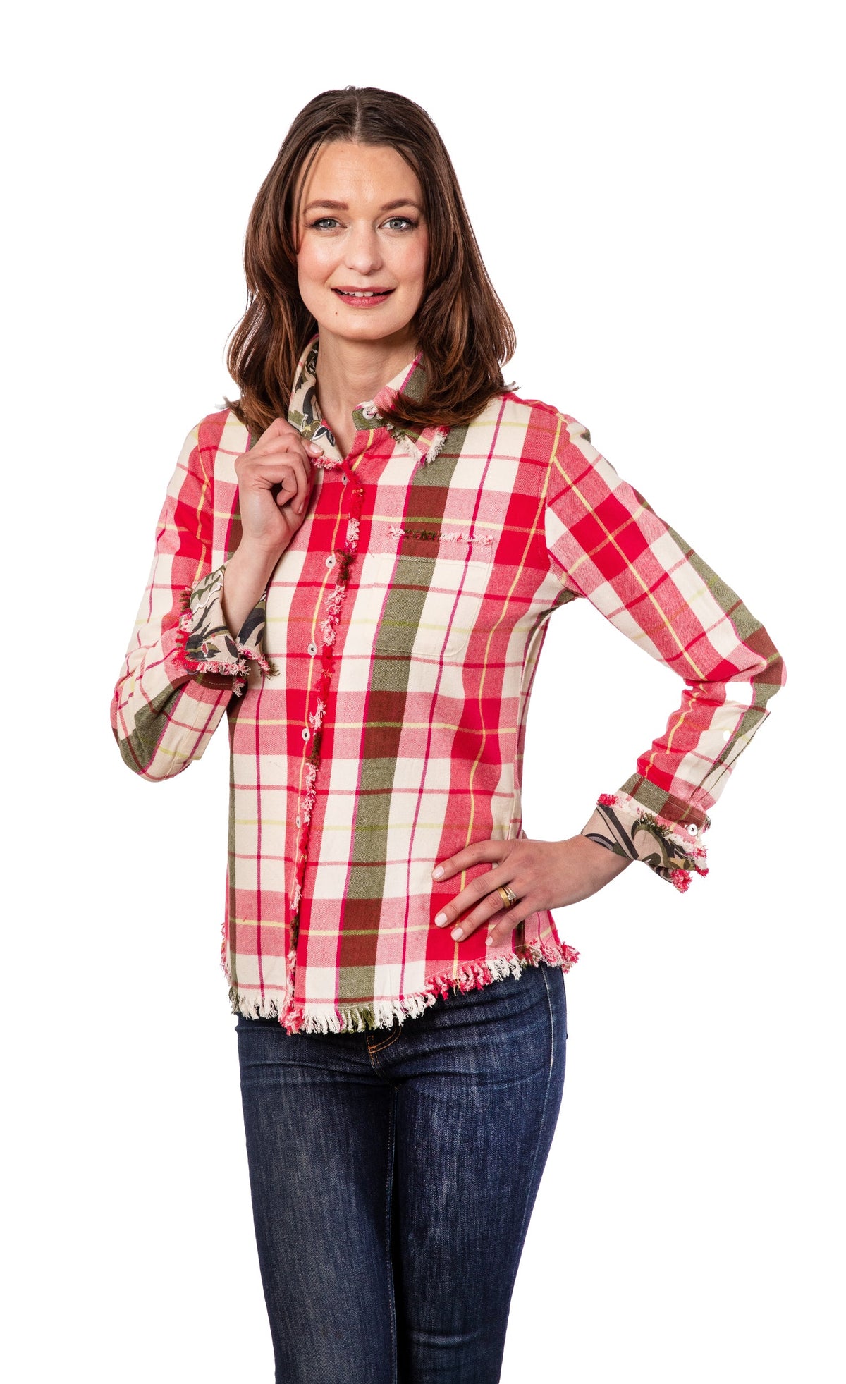 Cape Cod Tunic Pink Green Flannel