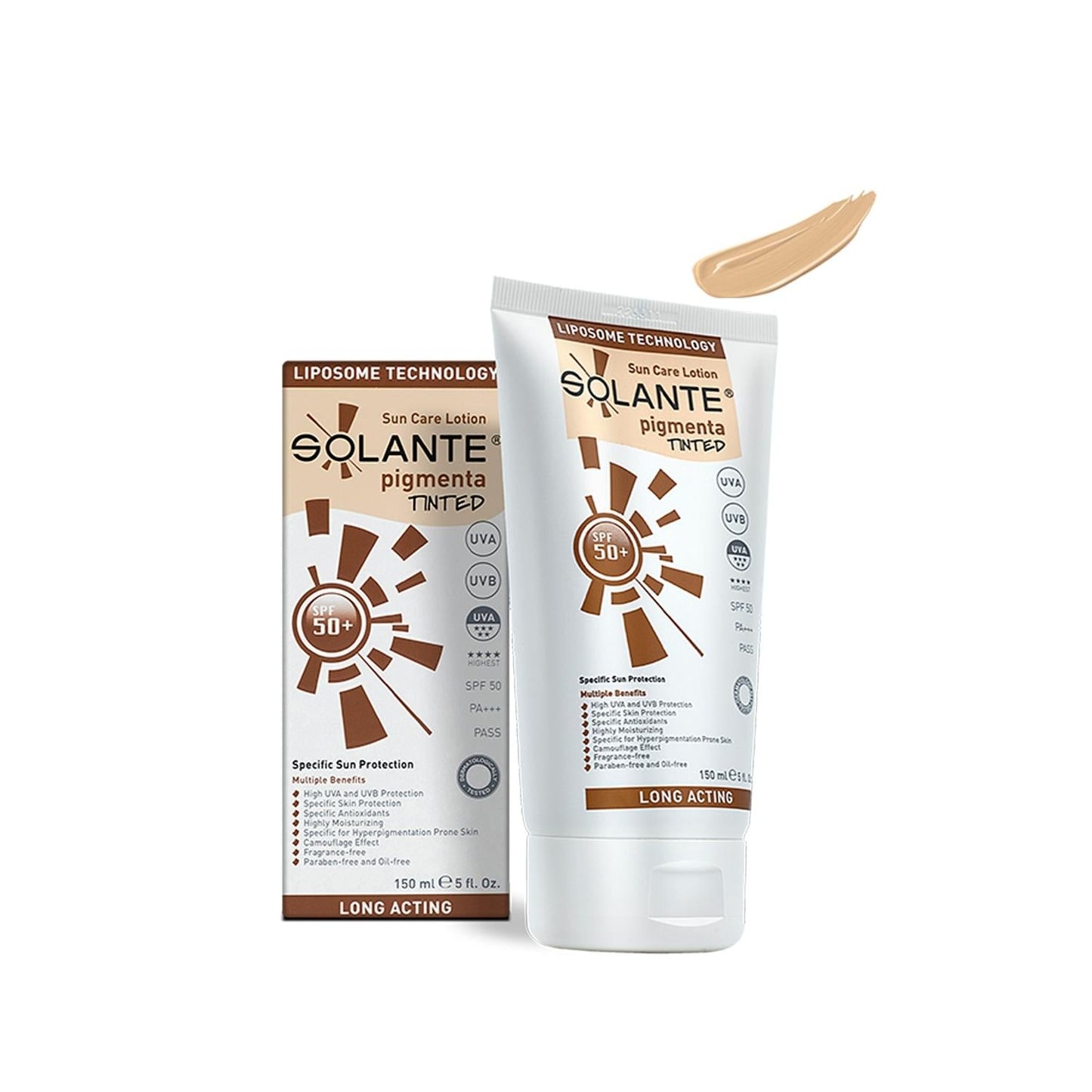 Solante Pigmenta Tinted Sunscreen Lotion SPF 50+ (150ml) - Even Skin Tone, Protect from Hyperpigmentation & Sun Damage