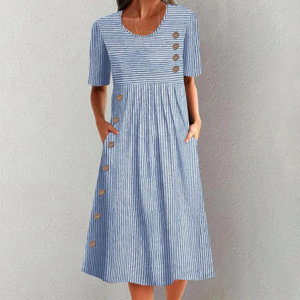 swing dress with pockets and long sleeves MISSKY Women's Long Sleeve Pullover Pocket Loose Swing Casual Dress, Navy 3XL at Amazon Women's Clothing store
