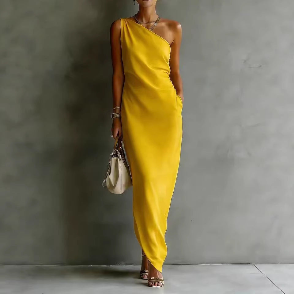 Women's Satin Off-Shoulder Slim-Fit Maxi Dress Zulily Women's Satin Off-Shoulder Slim-Fit Maxi Dress Zulily