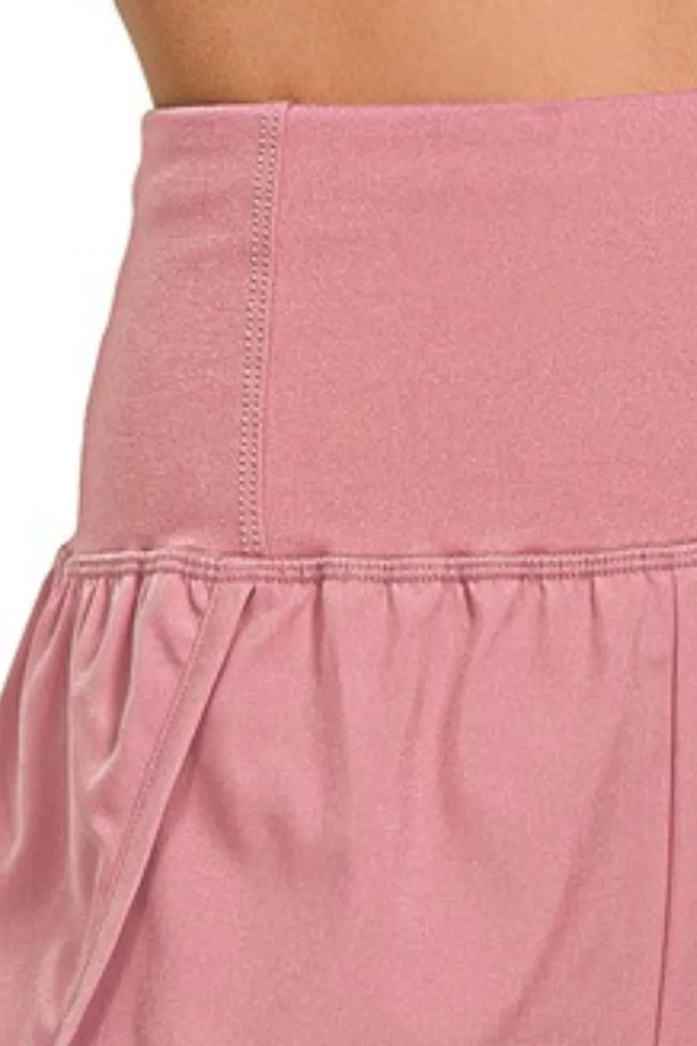 Zenana High Waisted Zippered Back Pocket Running Shorts