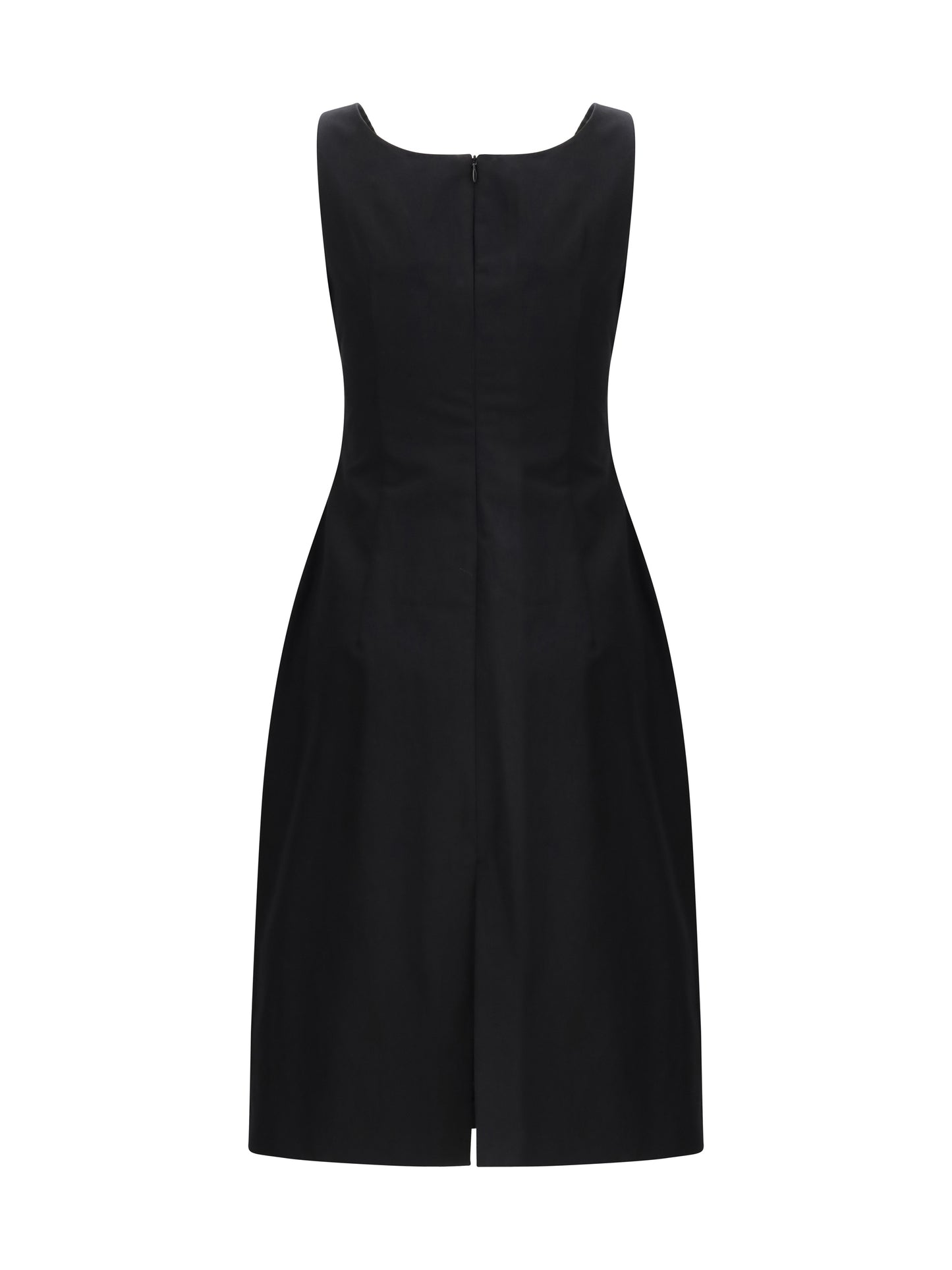 Sleeveless Dress Draped Neckline Black