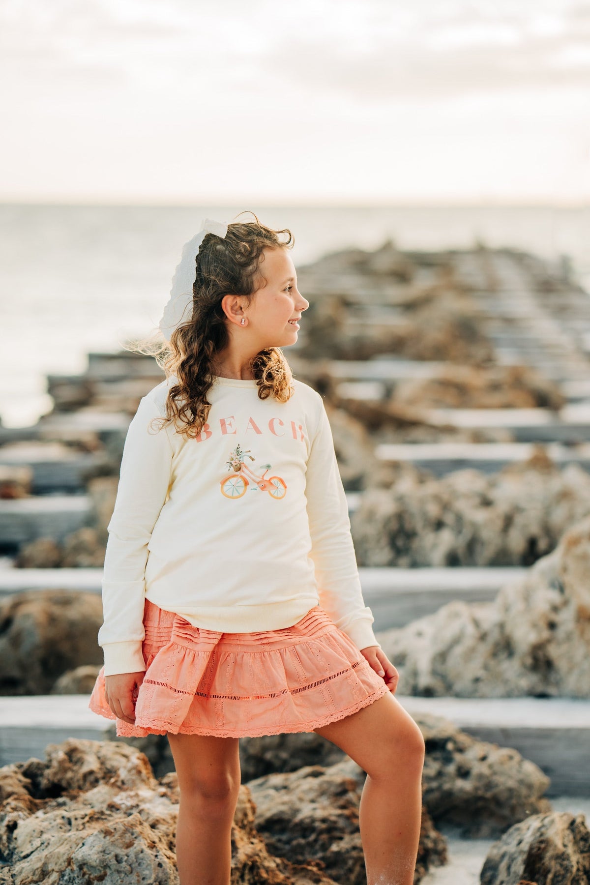 Girl's Sweatshirt ~ Beach Bike