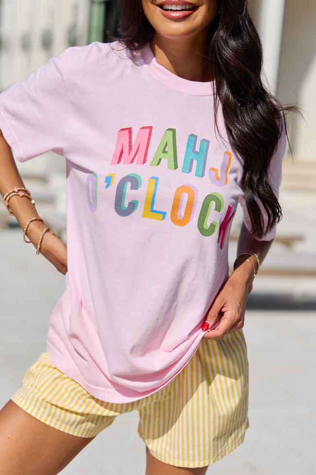 Mahj O'Clock Light Pink Graphic Tee