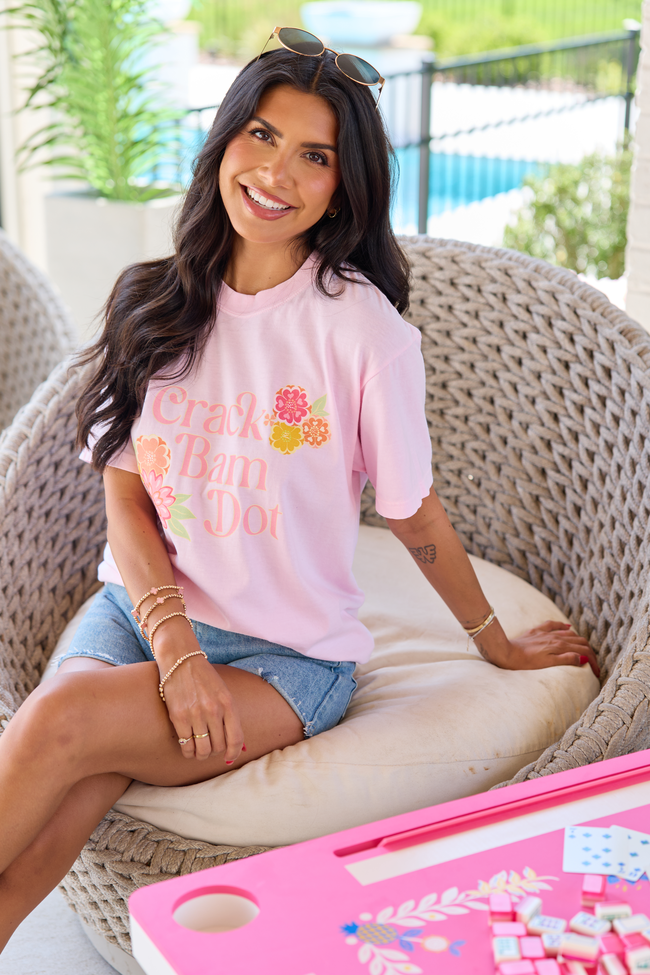 Crack Dot Bam Light Pink Graphic Tee