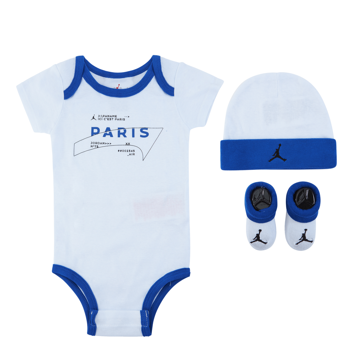 Air Jordan Baby Bodysuit, Hat And Booties 3-Pc Box Set 'Paris'