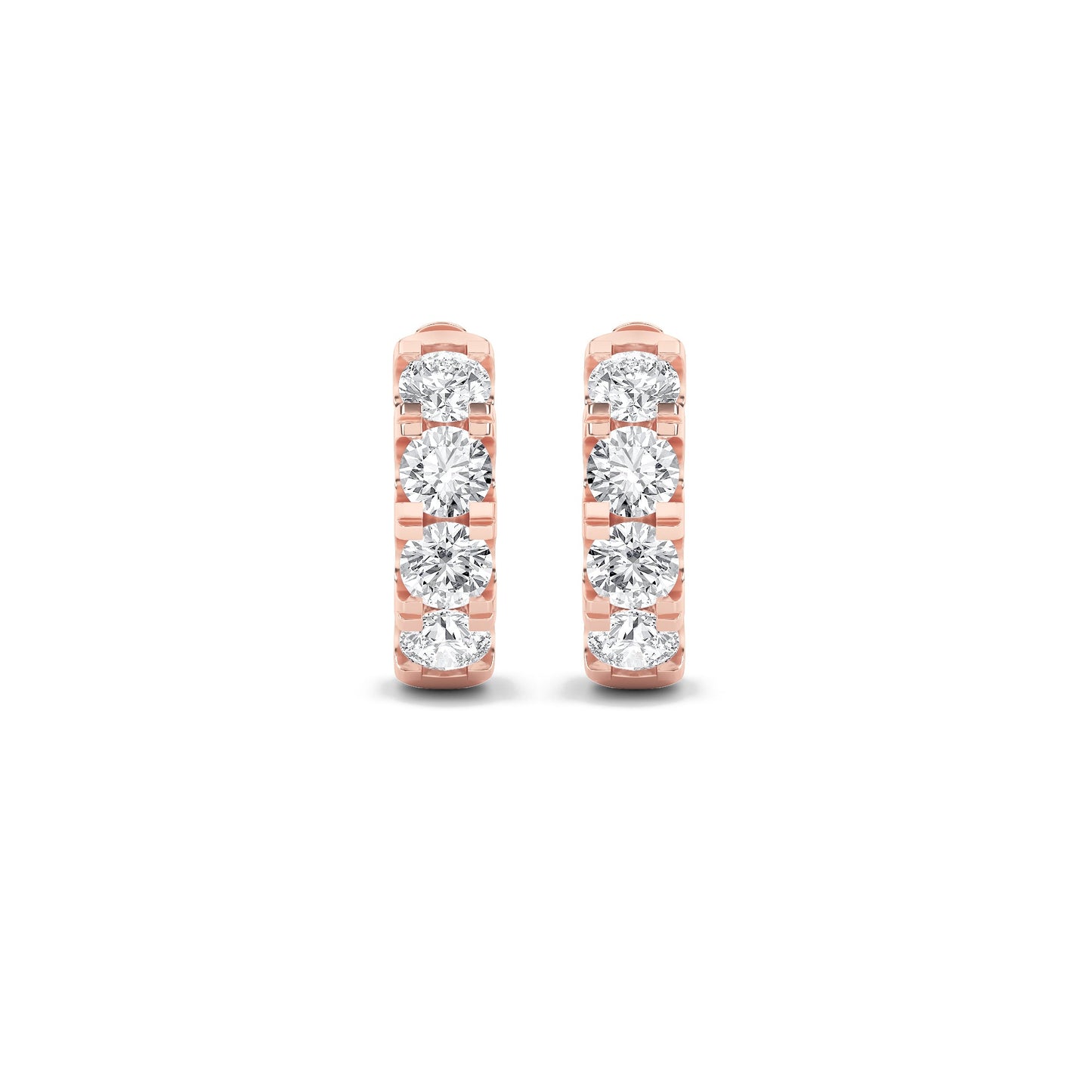 3Cttw Round Shaped Lab Grown Diamond (F/VS) Hoop Earrings in 14K Gold