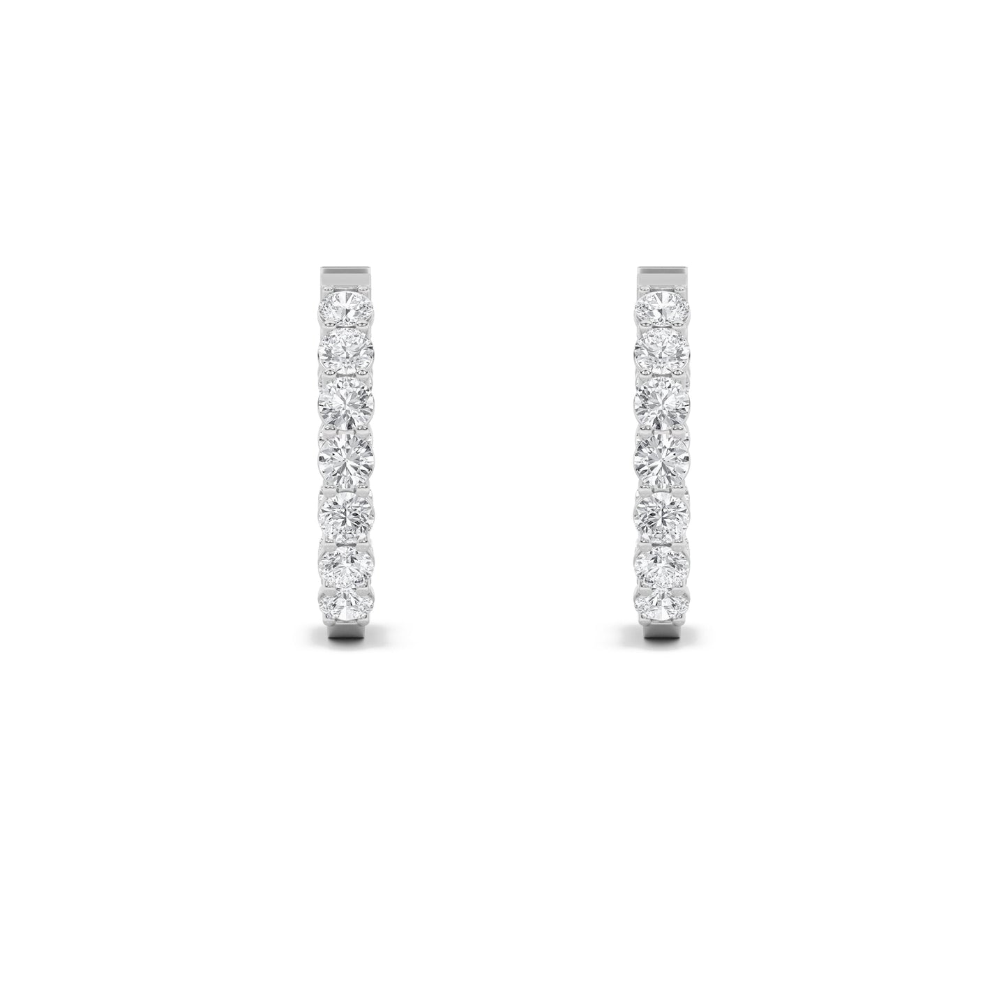 4Cttw Round Shaped Lab Grown Diamond (F/VS) InsideOut Hoop Earrings in 14K Gold