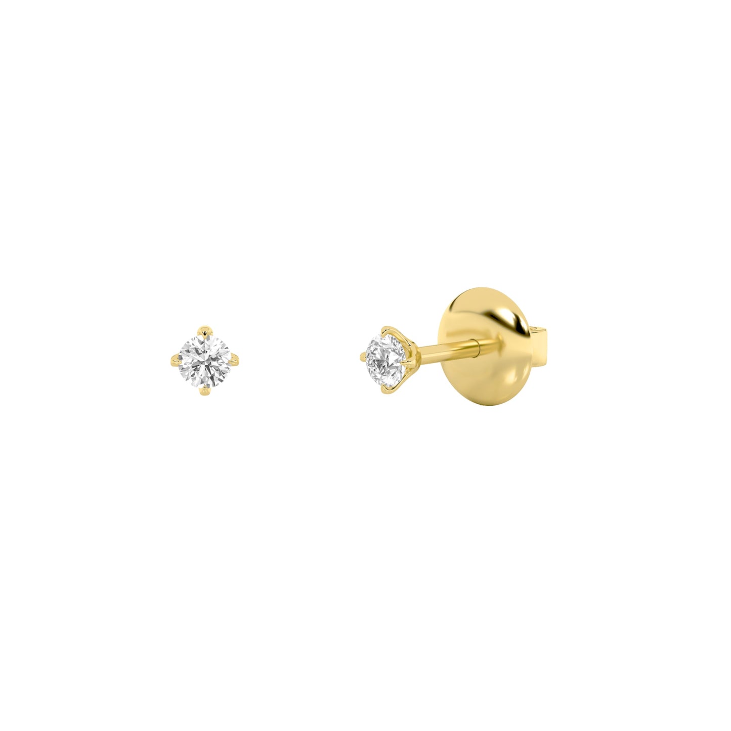 0.25Cttw Round Shaped Lab Grown Diamond (F/VS) Stud Earrings in 14K Gold