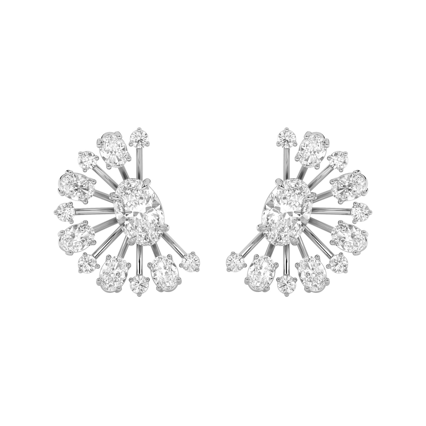 4.5Cttw Oval Shaped Lab Grown Diamond (F/VS) Astralis Earrings in 14K Gold