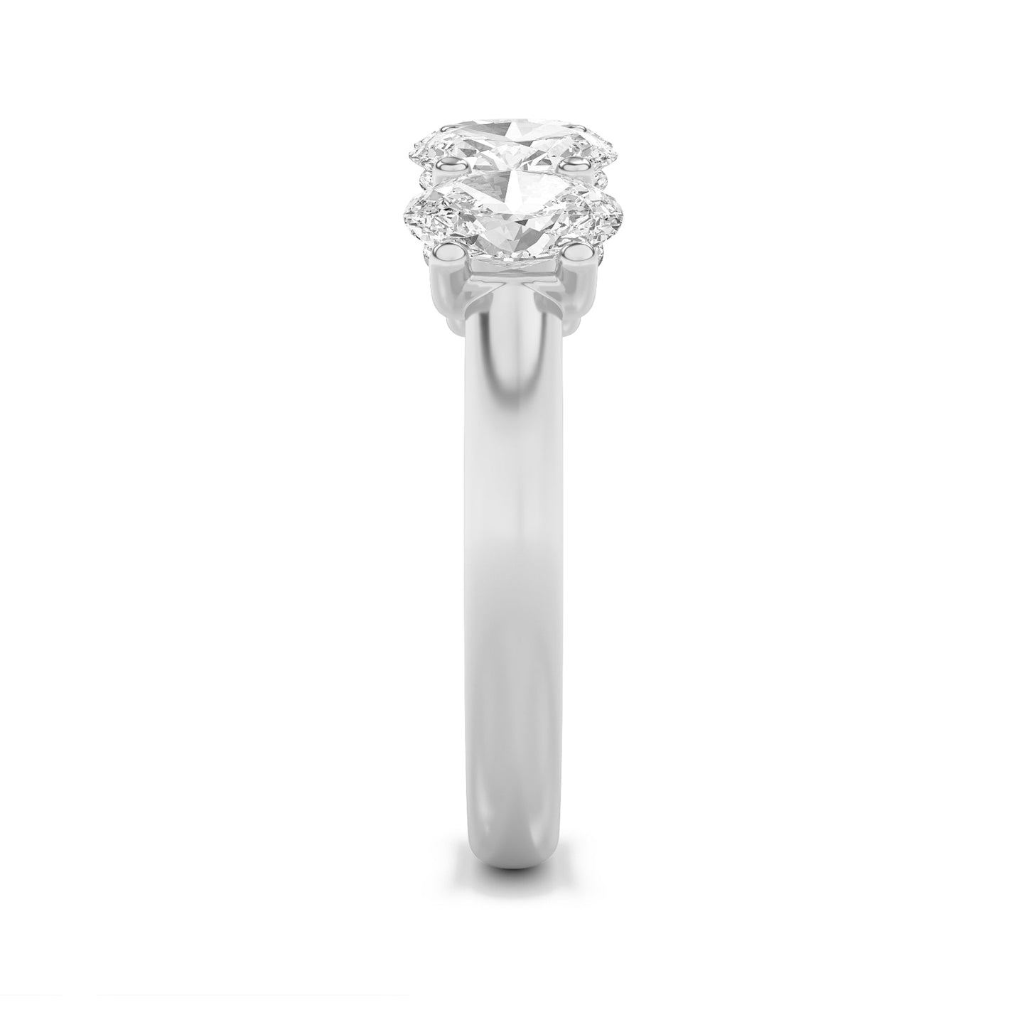 2Cttw Oval Shaped Lab Grown Diamond (F/VS) Five Stone Band Ring in 14K Gold