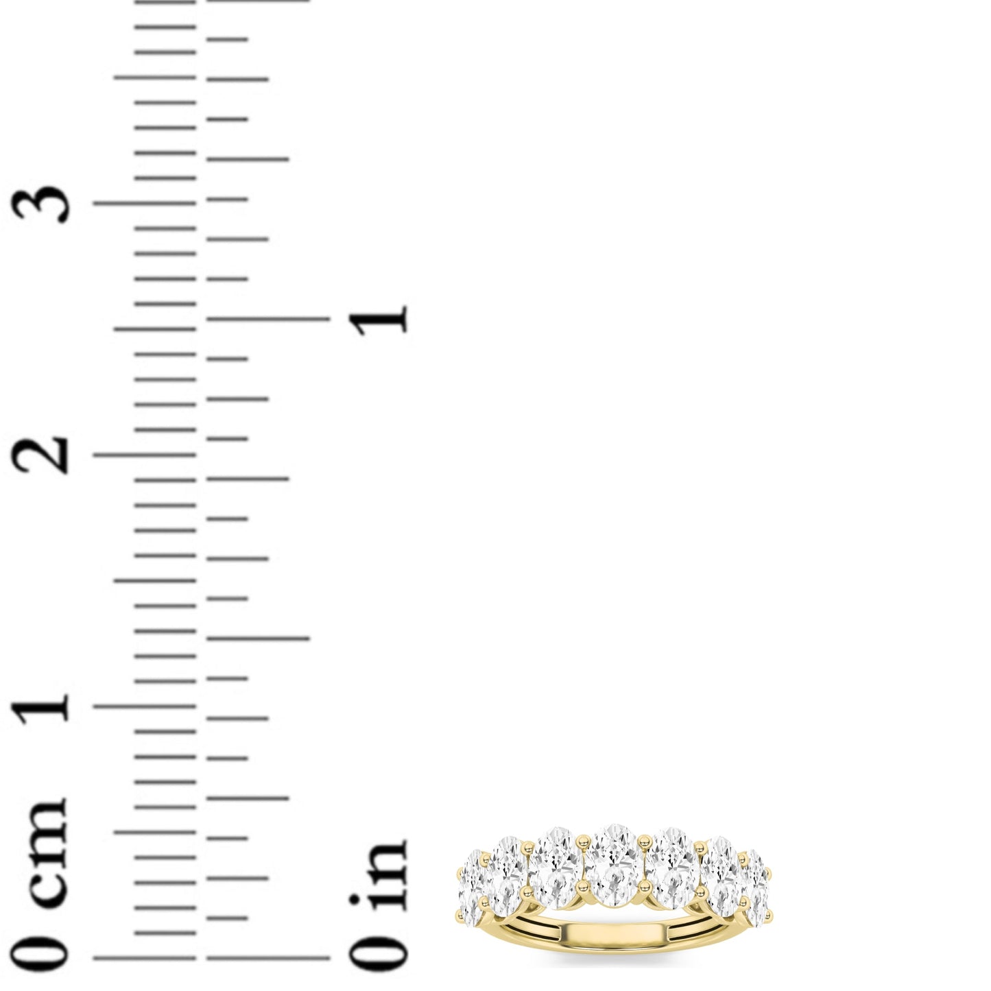 2Cttw Oval Shaped Lab Grown Diamond (F/VS) Seven Stone Band Ring in 14K Gold