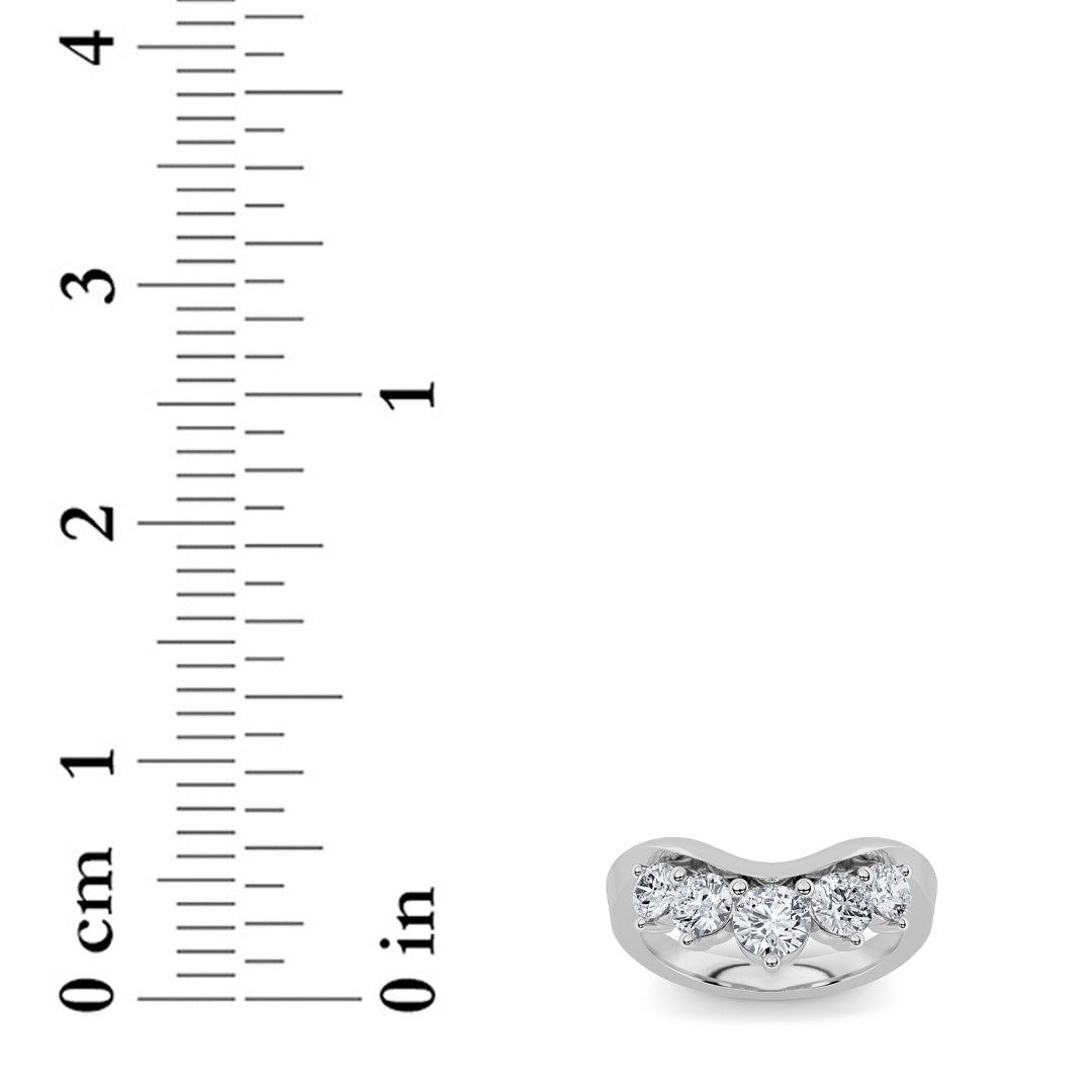 1Cttw Round Shaped Lab Grown Diamond (F/VS) Fancy Contour Ring in 14K Gold