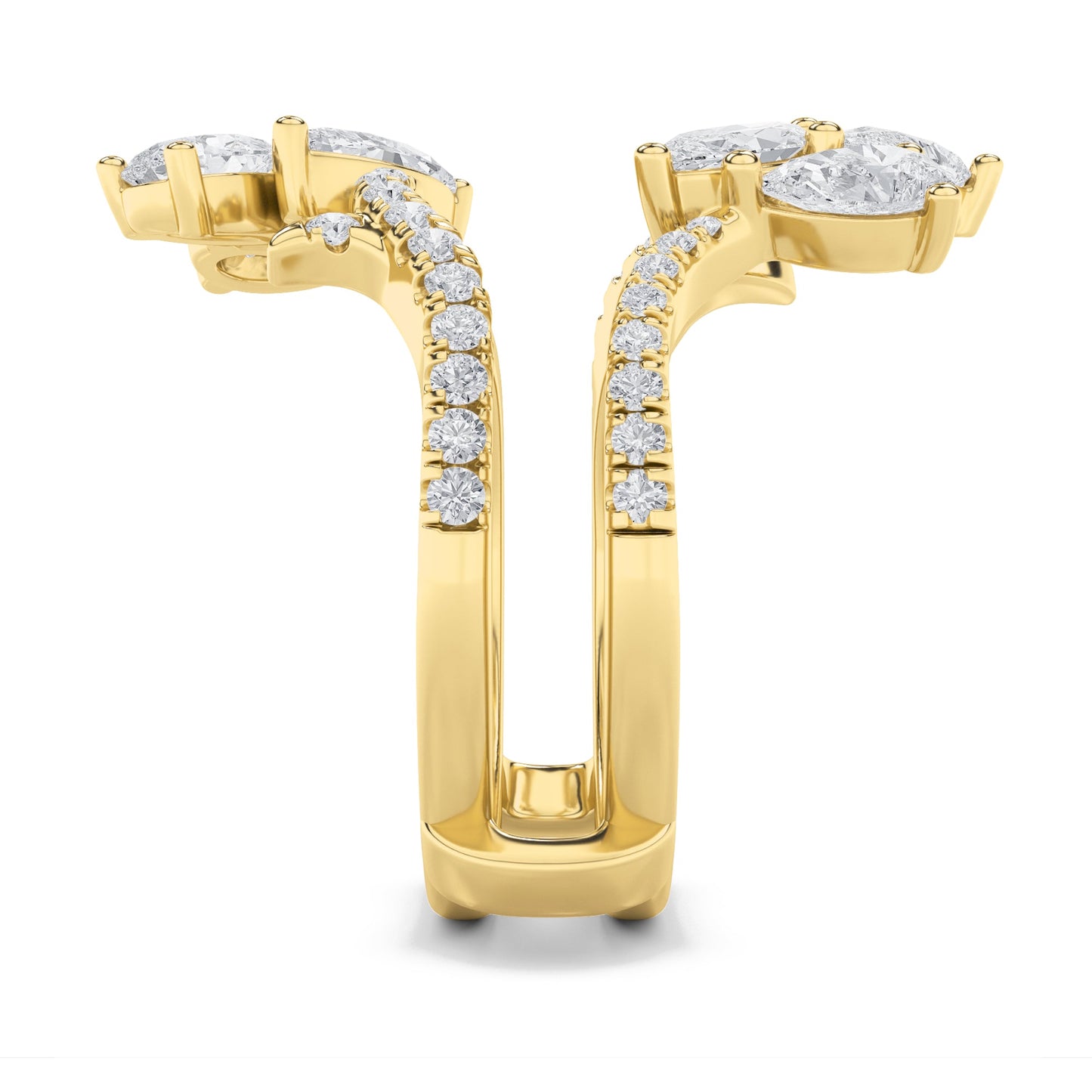 2Cttw Marquise Shaped Lab Grown Diamond (F/VS) Insert Jacket Ring in 14K Gold