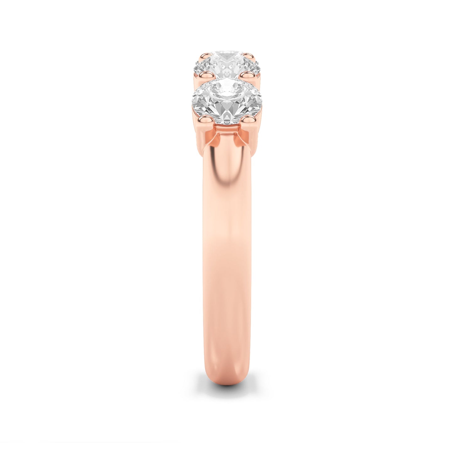 1.5Cttw Round Shaped Lab Grown Diamond (F/VS) Five Stone Band Ring in 14K Gold