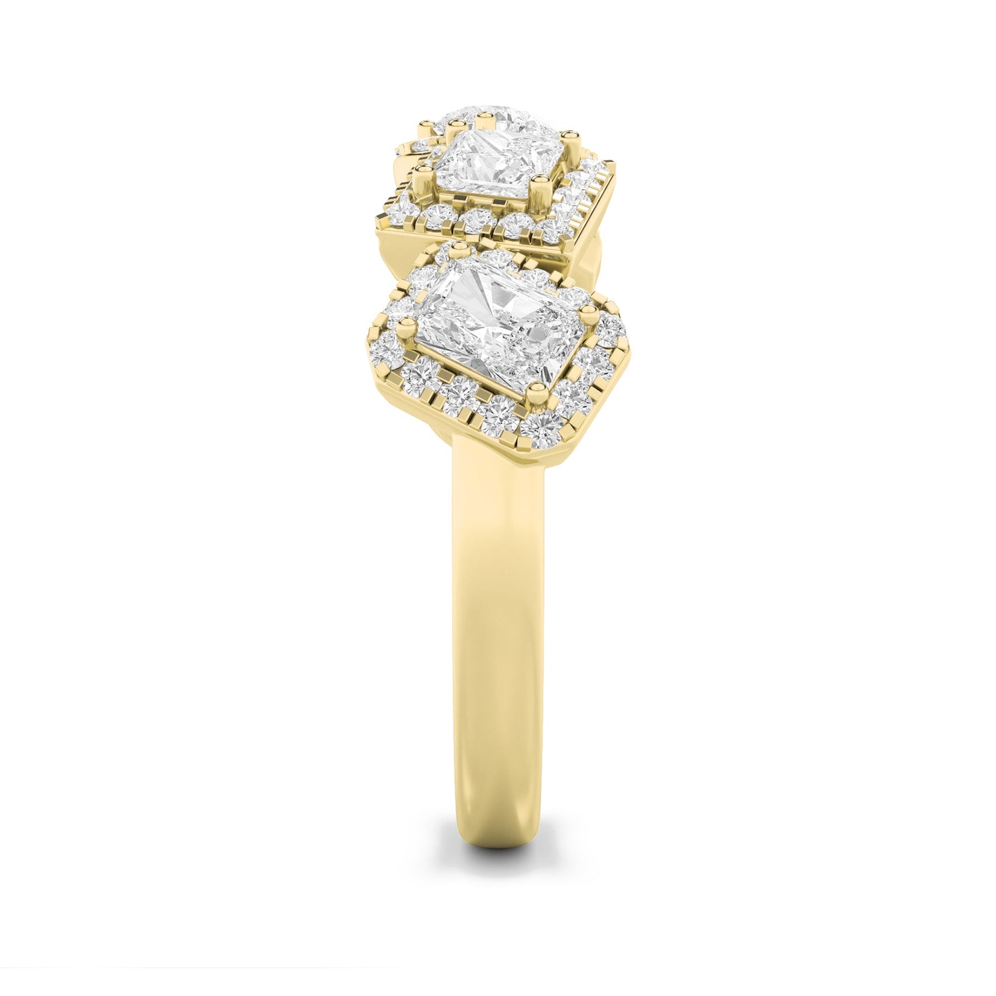 1.5Cttw Mix Shaped Lab Grown Diamond (F/VS) Five Stone Ring in 14K Gold