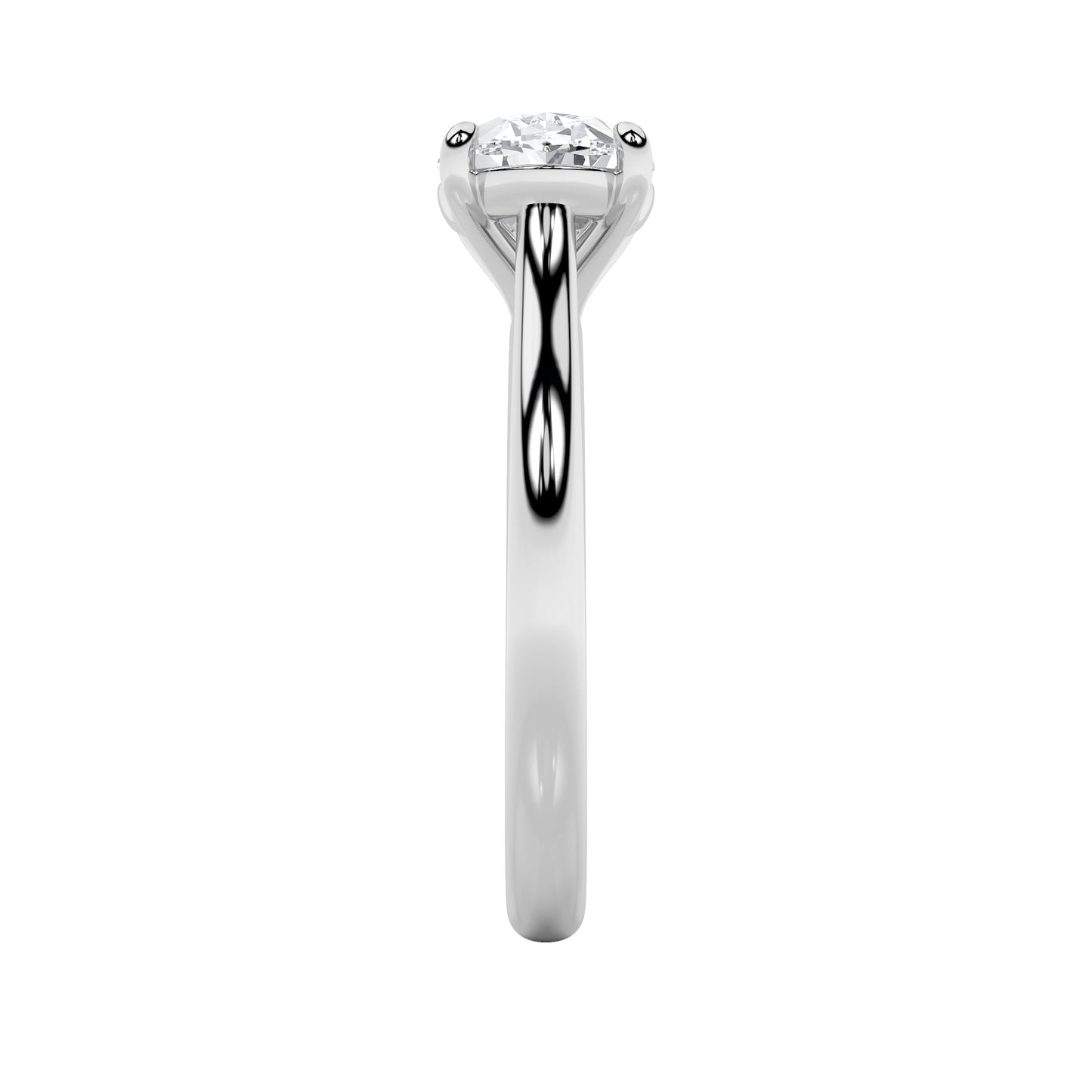 2Cttw Oval Shaped Lab Grown Diamond (F/VS) East West Accented Ring in 14K Gold