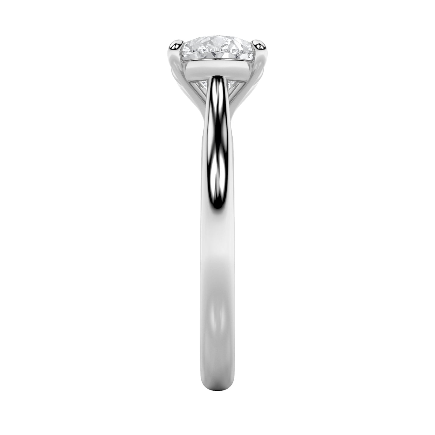 2Cttw Pear Shaped Lab Grown Diamond (F/VS) East West Accented Ring in 14K Gold